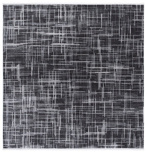 Safavieh Mila Modern Ivory And Black Runner Rug - Stylish Power Loomed Design For Hallway Elegance Light Grey ,Black Polyester Mil228f-7sq