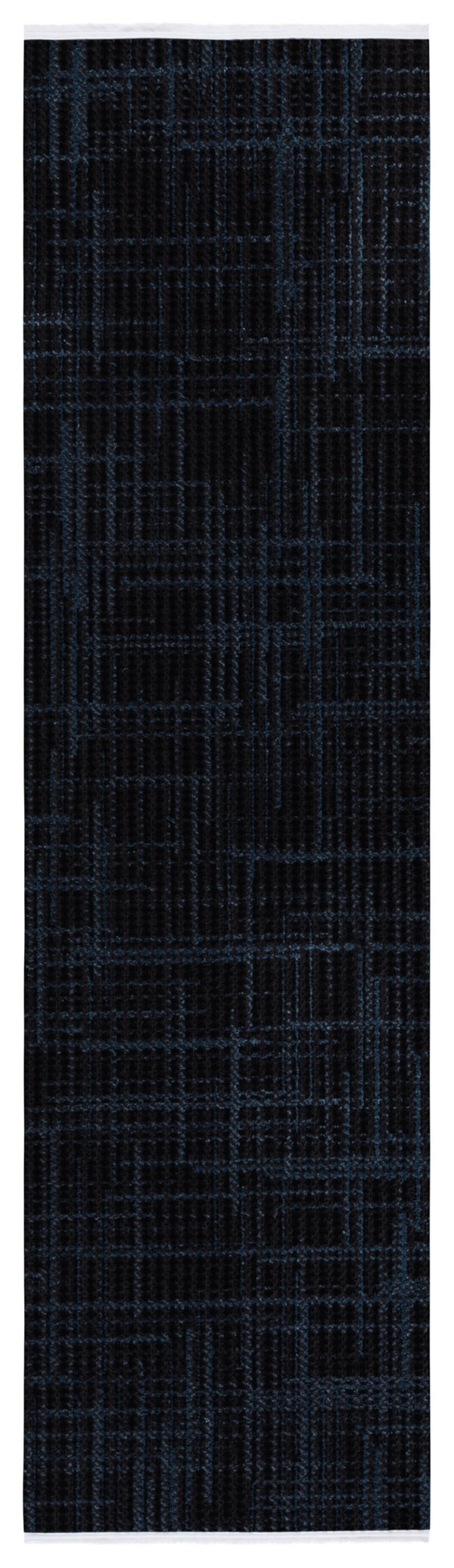 Safavieh Mila Modern Ivory And Black Runner Rug - Stylish Power Loomed Design For Hallway Elegance Dark Blue ,Black Polyester Mil228l-28