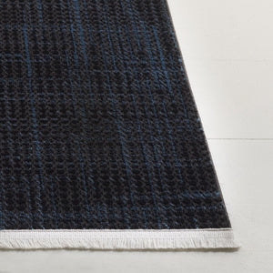 Safavieh Mila Modern Ivory And Black Runner Rug - Stylish Power Loomed Design For Hallway Elegance Dark Blue ,Black Polyester Mil228l-5