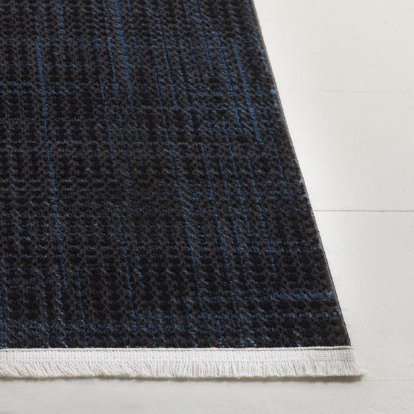 Safavieh Mila Modern Ivory And Black Runner Rug - Stylish Power Loomed Design For Hallway Elegance Dark Blue ,Black Polyester Mil228l-5