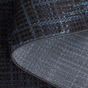 Safavieh Mila Modern Ivory And Black Runner Rug - Stylish Power Loomed Design For Hallway Elegance Dark Blue ,Black Polyester Mil228l-5