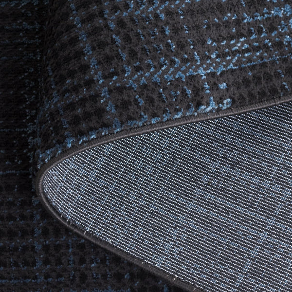 Safavieh Mila Modern Ivory And Black Runner Rug - Stylish Power Loomed Design For Hallway Elegance Dark Blue ,Black Polyester Mil228l-5