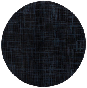 Safavieh Mila Modern Ivory And Black Runner Rug - Stylish Power Loomed Design For Hallway Elegance Dark Blue ,Black Polyester Mil228l-7r