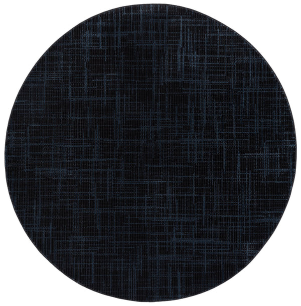 Safavieh Mila Modern Ivory And Black Runner Rug - Stylish Power Loomed Design For Hallway Elegance Dark Blue ,Black Polyester Mil228l-7r