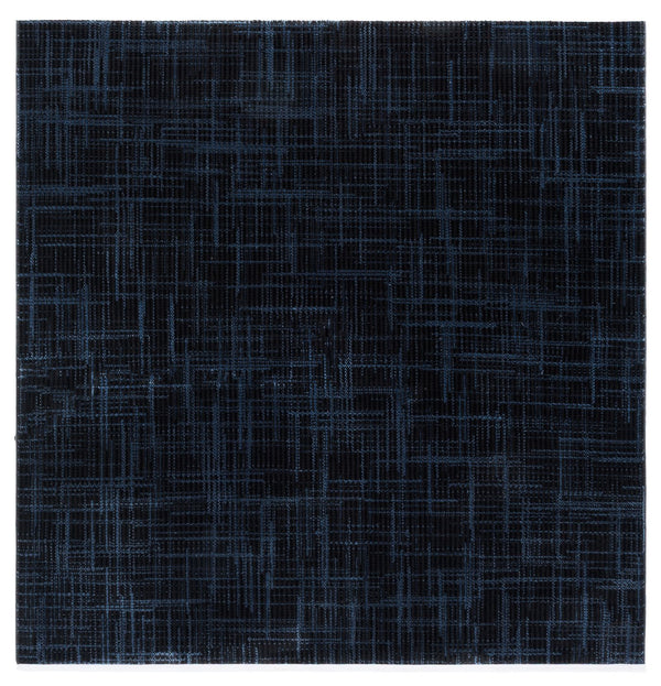 Safavieh Mila Modern Ivory And Black Runner Rug - Stylish Power Loomed Design For Hallway Elegance Dark Blue ,Black Polyester Mil228l-7sq