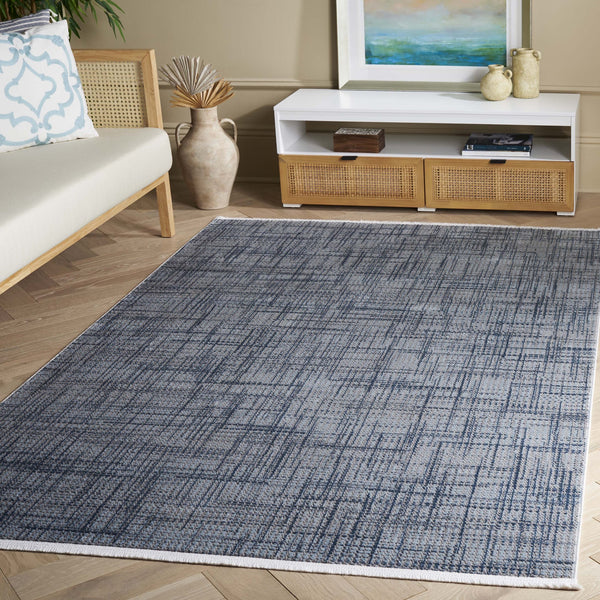 Safavieh Mila Modern Area Rug - Elegant Blue And Grey Design, Craftsmanship From Turkey For Your Home Decor Blue ,Grey Polyester Mil228m-7r