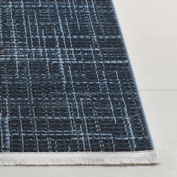 Safavieh Mila Modern Ivory And Black Runner Rug - Stylish Power Loomed Design For Hallway Elegance Blue ,Black Polyester Mil228n-5