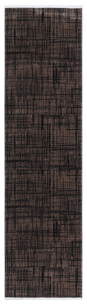 Safavieh Mila Modern Ivory And Black Runner Rug - Stylish Power Loomed Design For Hallway Elegance Brown ,Black Polyester Mil228t-28
