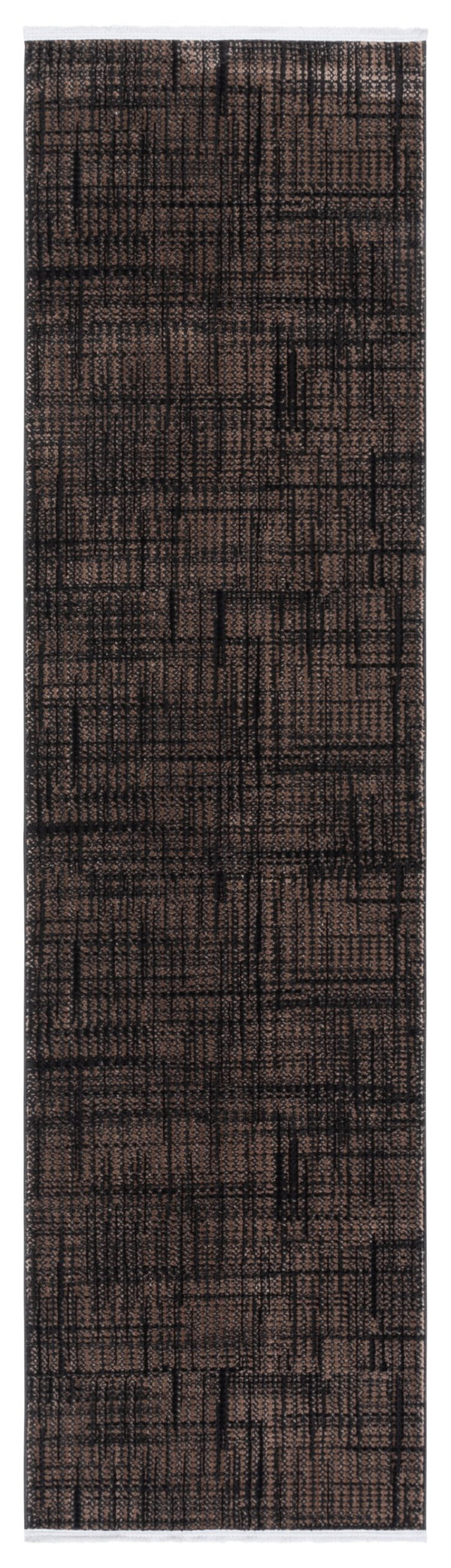 Safavieh Mila Modern Ivory And Black Runner Rug - Stylish Power Loomed Design For Hallway Elegance Brown ,Black Polyester Mil228t-28