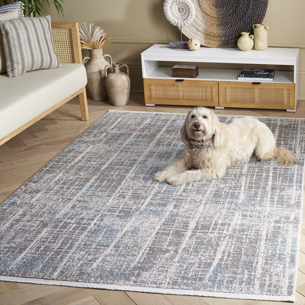 Safavieh Mila Exquisite Power-loomed Area Rug In Elegant Ivory And Beige - Turkish Craftsmanship For Your Home Grey ,Light Blue Polyester Mil230f-5