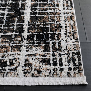 Safavieh Mila Modern Runner Rug - Elegant Power Loomed Design For Hallways, Stylish Home Décor Enhancement Brown ,Black Ivory Polyester Mil230t-5