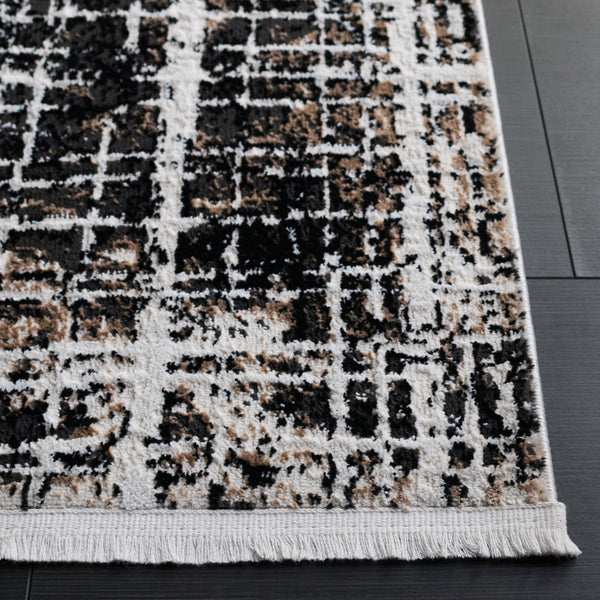 Safavieh Mila Modern Runner Rug - Elegant Power Loomed Design For Hallways, Stylish Home Décor Enhancement Brown ,Black Ivory Polyester Mil230t-5