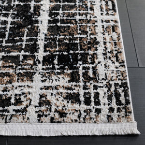 Safavieh Mila Modern Area Rug – Elegant Polyester Design For Contemporary & Classic Interiors, 5/8" Height Brown ,Black Ivory Polyester Mil230t-9