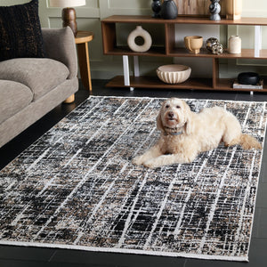 Safavieh Mila Modern Runner Rug - Elegant Power Loomed Design For Hallways, Stylish Home Décor Enhancement Brown ,Black Ivory Polyester Mil230t-5