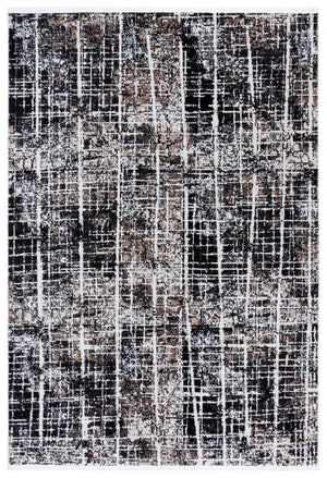 Safavieh Mila Modern Area Rug – Elegant Polyester Design For Contemporary & Classic Interiors, 5/8" Height Brown ,Black Ivory Polyester Mil230t-9