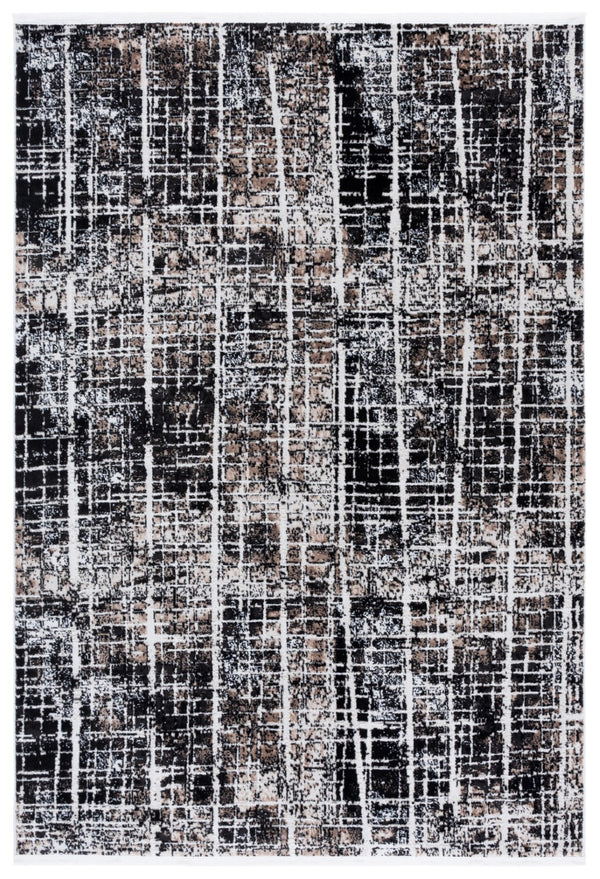 Safavieh Mila Modern Area Rug – Elegant Polyester Design For Contemporary & Classic Interiors, 5/8" Height Brown ,Black Ivory Polyester Mil230t-9