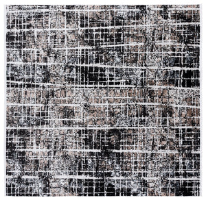 Safavieh Mila Modern Runner Rug - Elegant Power Loomed Design For Hallways, Stylish Home Décor Enhancement Brown ,Black Ivory Polyester Mil230t-7sq