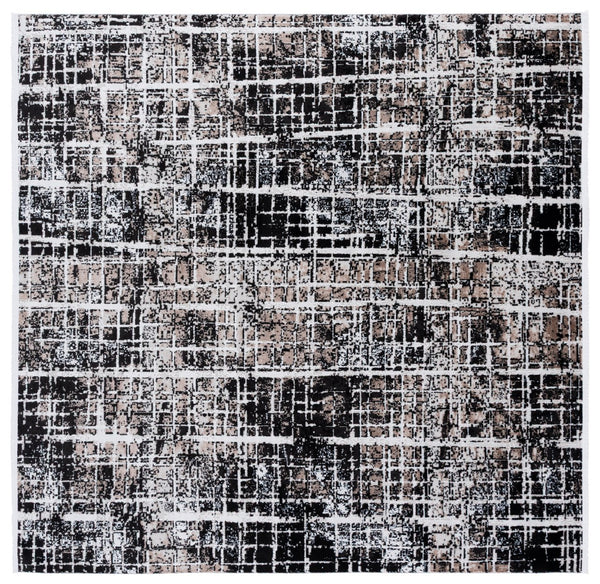 Safavieh Mila Modern Runner Rug - Elegant Power Loomed Design For Hallways, Stylish Home Décor Enhancement Brown ,Black Ivory Polyester Mil230t-7sq