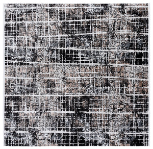 Safavieh Mila Modern Area Rug – Elegant Polyester Design For Contemporary & Classic Interiors, 5/8" Height Brown ,Black Ivory Polyester Mil230t-9