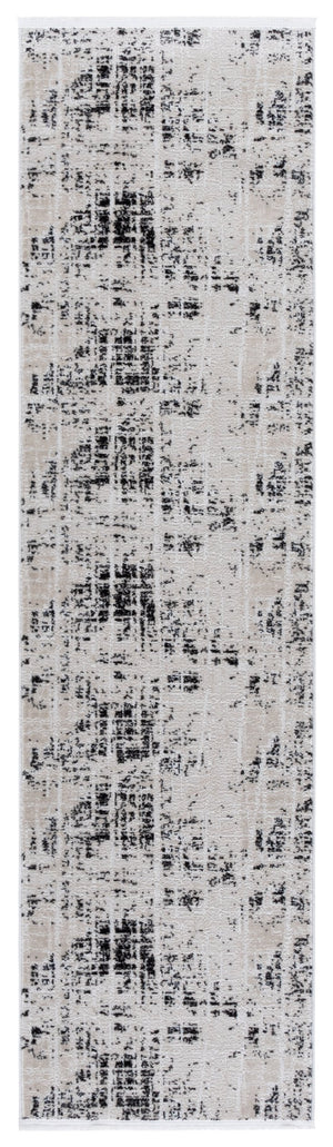 Safavieh Mila Modern Runner Rug - Elegant Power Loomed Design For Hallways, Stylish Home Décor Enhancement Black ,Ivory Polyester Mil230z-28