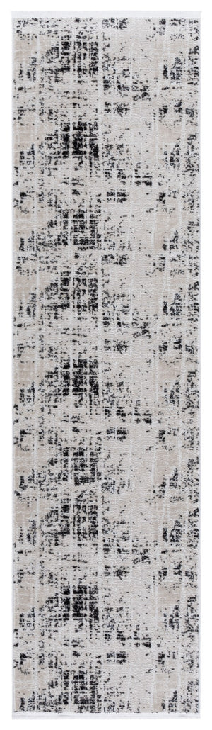 Safavieh Mila Modern Area Rug – Elegant Polyester Design For Contemporary & Classic Interiors, 5/8" Height Black ,Ivory Polyester Mil230z-7sq