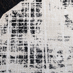 Safavieh Mila Modern Area Rug – Elegant Polyester Design For Contemporary & Classic Interiors, 5/8" Height Black ,Ivory Polyester Mil230z-7sq