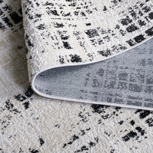 Safavieh Mila Modern Runner Rug - Elegant Power Loomed Design For Hallways, Stylish Home Décor Enhancement Black ,Ivory Polyester Mil230z-5