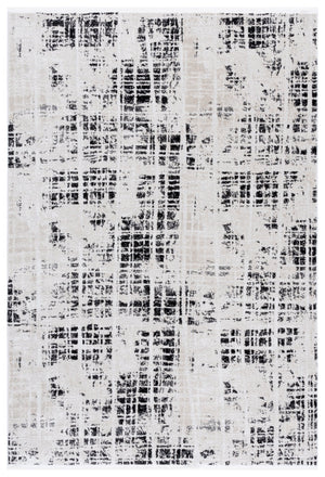 Safavieh Mila Modern Runner Rug - Elegant Power Loomed Design For Hallways, Stylish Home Décor Enhancement Black ,Ivory Polyester Mil230z-5