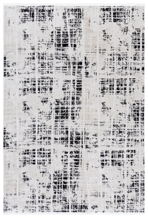 Safavieh Mila Modern Area Rug – Elegant Polyester Design For Contemporary & Classic Interiors, 5/8" Height Black ,Ivory Polyester Mil230z-7sq