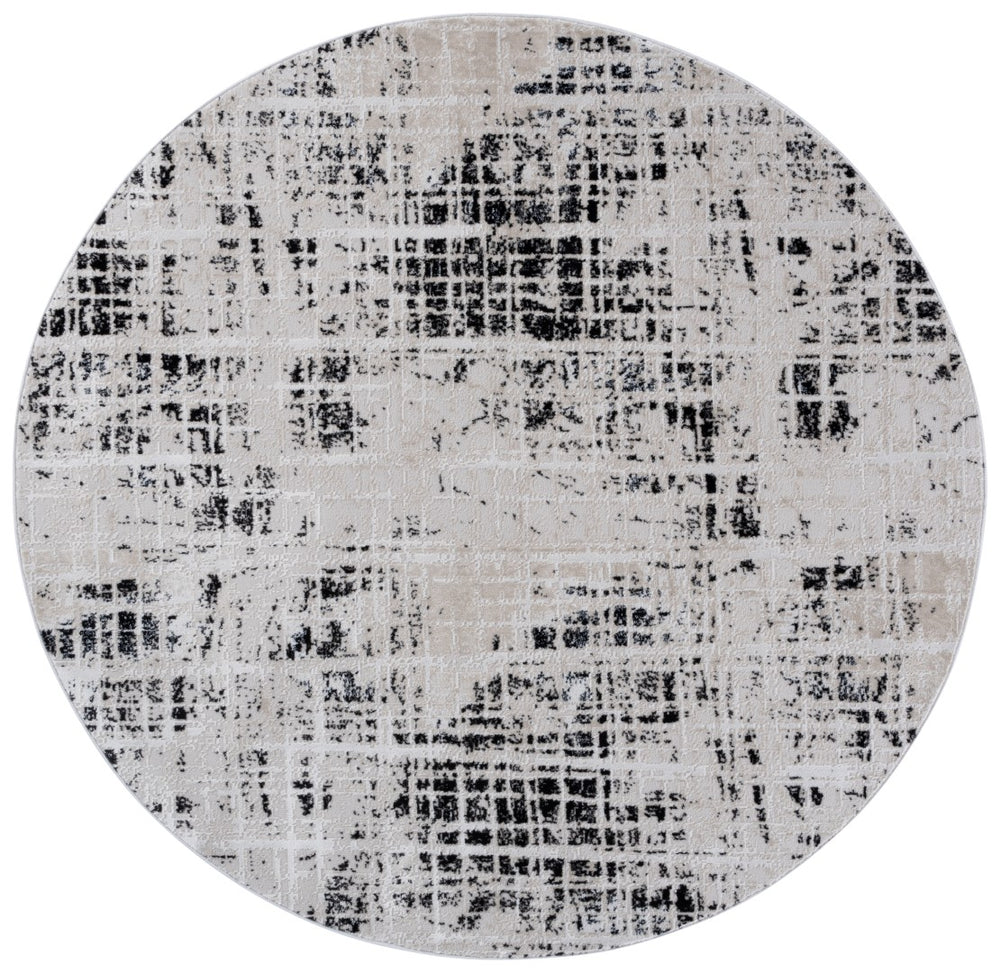 Safavieh Mila Modern Area Rug – Elegant Polyester Design For Contemporary & Classic Interiors, 5/8" Height Black ,Ivory Polyester Mil230z-7sq