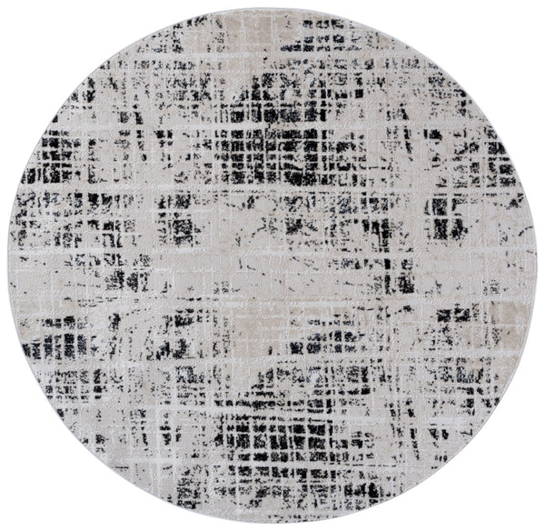 Safavieh Mila Modern Area Rug – Elegant Polyester Design For Contemporary & Classic Interiors, 5/8" Height Black ,Ivory Polyester Mil230z-7sq