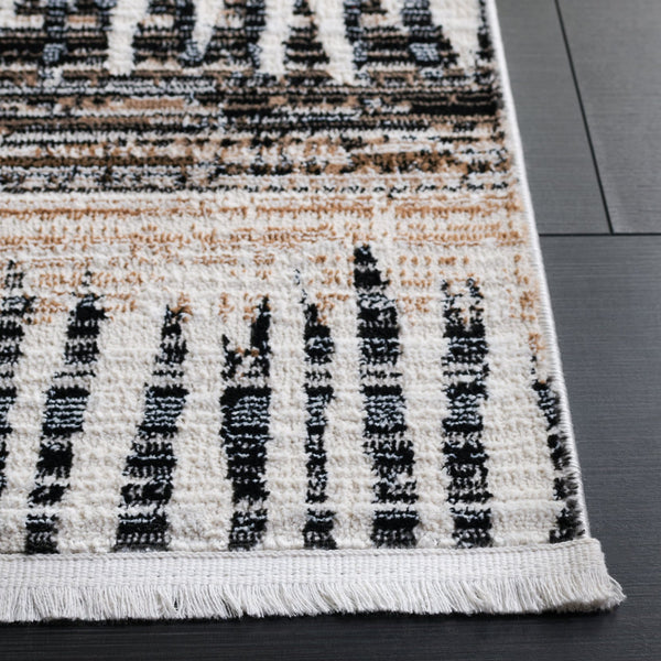 Safavieh Mila Bohemian Style Runner Rug – Artistic Turkish Design For Elegant Home Décor And Warmth Beige ,Ivory Black Polyester Mil234c-5