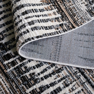 Safavieh Mila Bohemian Area Rug – Luxurious Polyester, Durable Craftsmanship, Perfect For Cozy Spaces Beige ,Ivory Black Polyester Mil234c-4