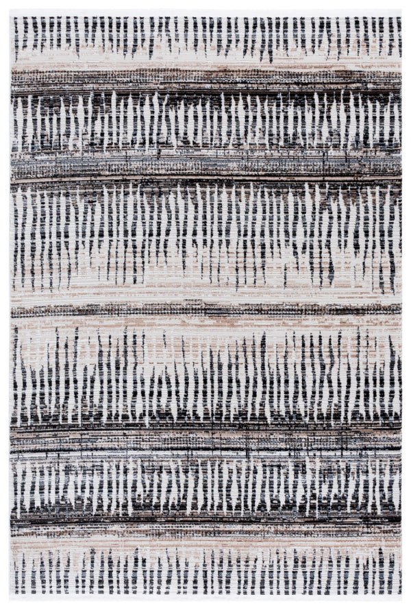 Safavieh Mila Bohemian Area Rug – Luxurious Polyester, Durable Craftsmanship, Perfect For Cozy Spaces Beige ,Ivory Black Polyester Mil234c-4