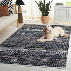 Safavieh Mila Bohemian Area Rug – Luxurious Polyester, Durable Craftsmanship, Perfect For Cozy Spaces Black ,Beige Ivory Polyester Mil234z-8