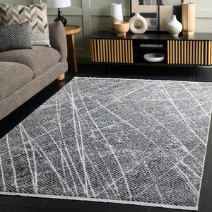Safavieh Mila Small Rectangle Area Rug – Elegant Power Loomed Design In Chic Ivory And Grey For Any Space Ivory ,Grey Black Polyester Mil236a-8