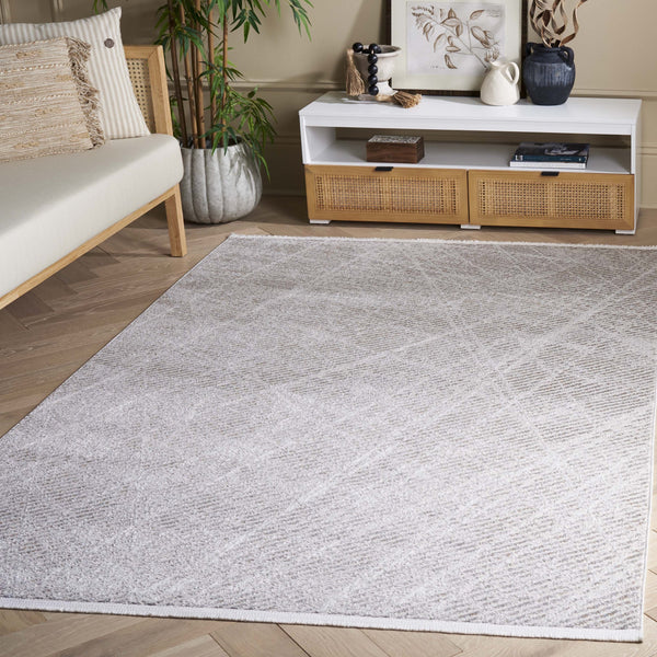 Safavieh Mila Modern Area Rug - Luxurious Abstract Design For Comfort And Style In Any Home Décor Space Grey ,Ivory Polyester Mil236f-9