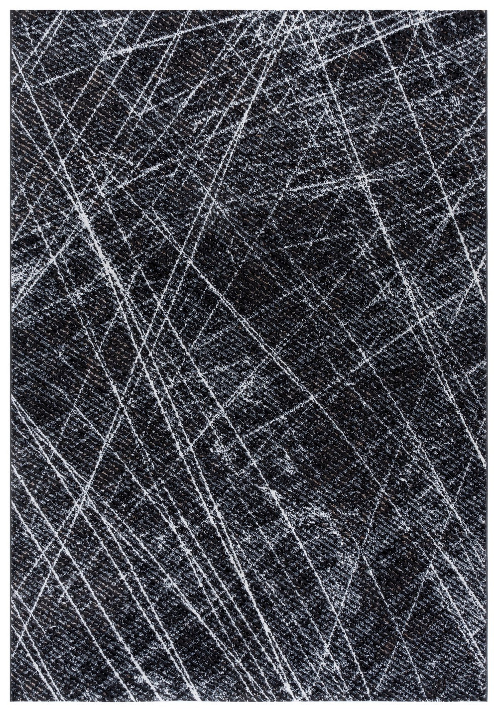 Safavieh Mila Modern Square Rug 6'7" X 6'7" Black & Beige Ivory – Low-Profile 5/8" Pile, Durable Power-Loomed Design MIL236Z-7SQ