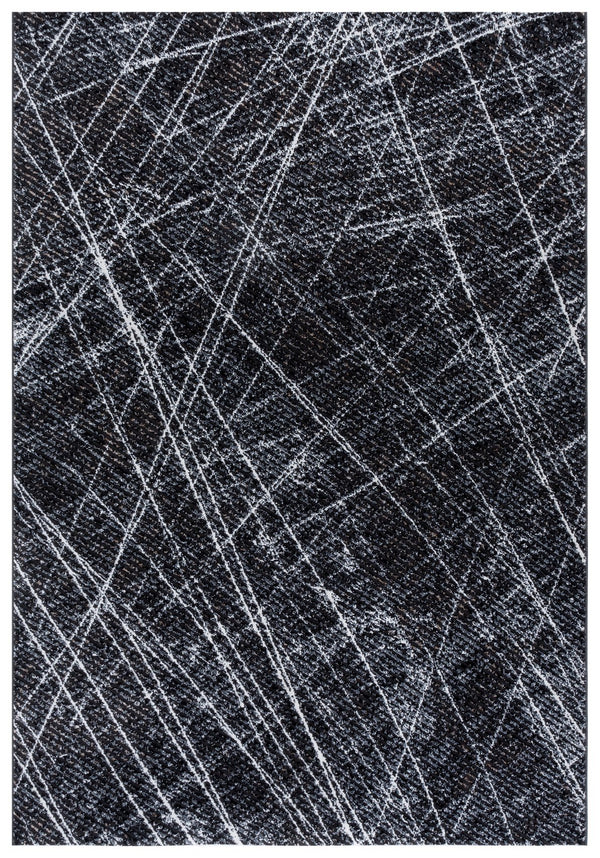 Safavieh Mila Modern Square Rug 6'7" X 6'7" Black & Beige Ivory – Low-Profile 5/8" Pile, Durable Power-Loomed Design MIL236Z-7SQ