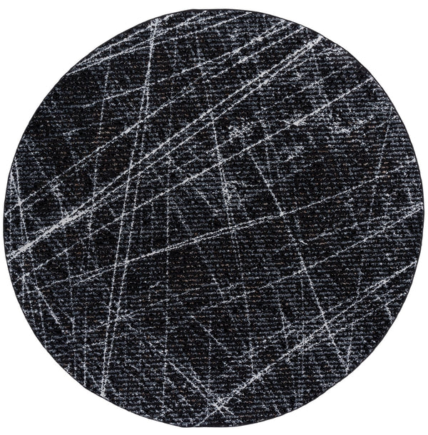 Safavieh Mila Modern Square Rug 6'7" X 6'7" Black & Beige Ivory – Low-Profile 5/8" Pile, Durable Power-Loomed Design MIL236Z-7SQ