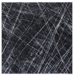 Safavieh Mila Modern Square Rug 6'7" X 6'7" Black & Beige Ivory – Low-Profile 5/8" Pile, Durable Power-Loomed Design MIL236Z-7SQ