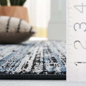 Safavieh Mila Elegant Area Rug In Rich Dark Blue And Black Tones, Perfect For Modern Decor Enhancement Dark Blue ,Black Polyester Mil238l-4