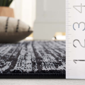 Safavieh Mila Elegant Runner Rug In Deep Blue And Modern Black - Sophisticated Accent For Any Hallway Black ,Ivory Polyester Mil238z-5