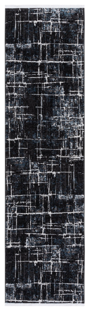 Safavieh Mila Modern Area Rug - Elegant Power Loomed Design For Timeless Home Decor And Comfort Black ,Blue Ivory Polyester Mil292z-8