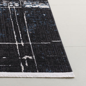 Safavieh Mila Modern Area Rug - Elegant Power Loomed Design For Timeless Home Decor And Comfort Black ,Blue Ivory Polyester Mil292z-8