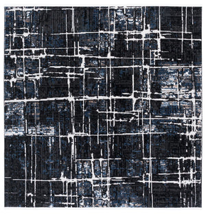 Safavieh Mila Modern Area Rug - Elegant Power Loomed Design For Timeless Home Decor And Comfort Black ,Blue Ivory Polyester Mil292z-8