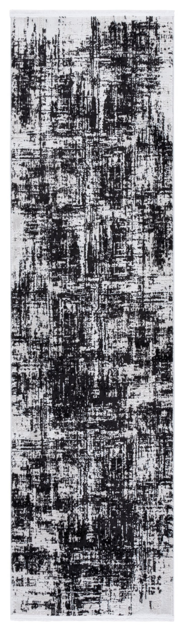 Safavieh Mila Modern Runner Rug - Elegant Turkish Design For Narrow Spaces, Durable Polyester & Minimalist Style Ivory ,Black Polyester Mil294a-28
