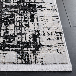 Safavieh Mila Modern Runner Rug - Elegant Turkish Design For Narrow Spaces, Durable Polyester & Minimalist Style Ivory ,Black Polyester Mil294a-5