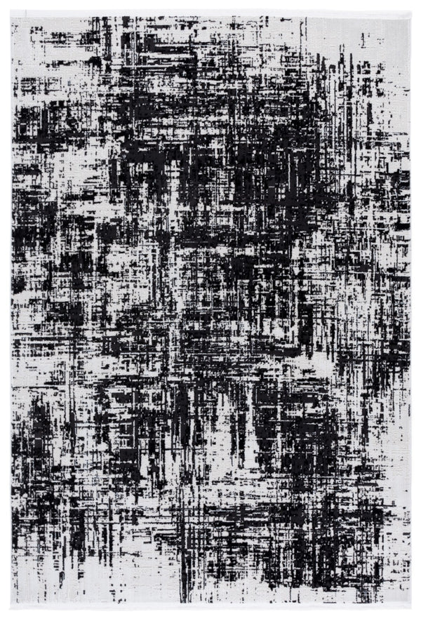 Safavieh Mila Elegant Area Rug - Modern Power Loomed Design For Sophisticated Home Decor And Comfort Ivory ,Black Polyester Mil294a-8