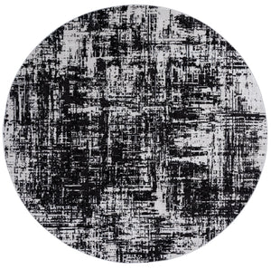 Safavieh Mila Modern Runner Rug - Elegant Turkish Design For Narrow Spaces, Durable Polyester & Minimalist Style Ivory ,Black Polyester Mil294a-7r